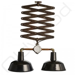 Vintage industriele emaille wandlamp / schaarlamp / scharnierlamp Vintage industriele emaille wandlamp / schaarlamp / scharnierlamp