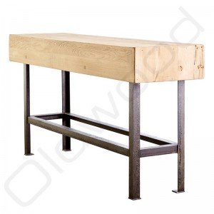 Stoere oud eiken sidetable 'Lyon' Stoere oud eiken sidetable 'Lyon'