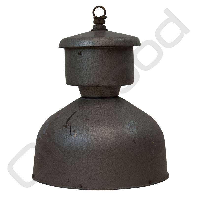Industriële Franse lamp van zink grijs