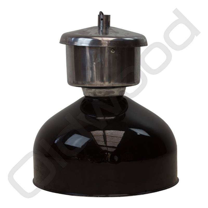 Industriële Franse lamp van zink zwart