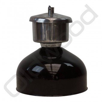 Industriële Franse lamp van zink zwart